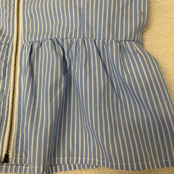 Blashes zip front striped peplum top - Picture 4 of 6